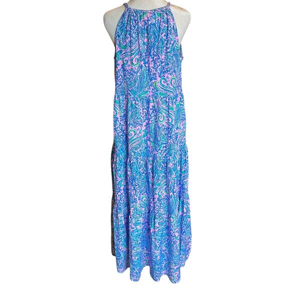 NWT! Lilly Pulitzer Maribella Halter Maxi Dress Lilac Rose We Mermaid It Medium - Picture 5 of 8